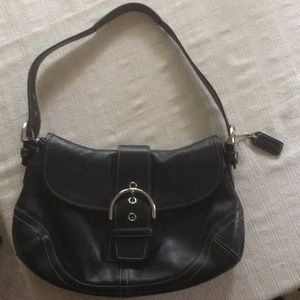 Black Coach leather shoulder bag - gently used
